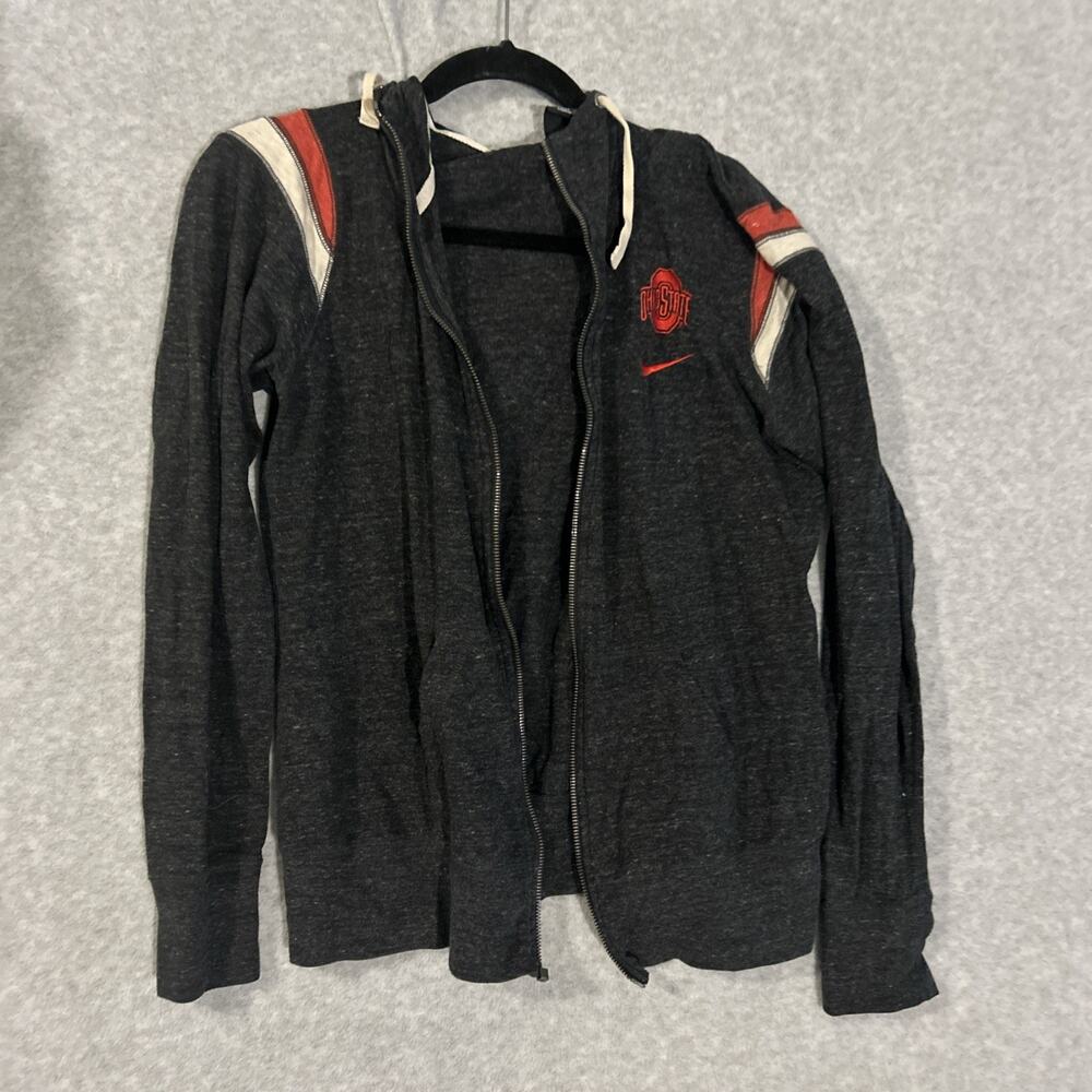 Nike Women's Ohio State Full Zip Lightweight  Gray Hoodie, Large